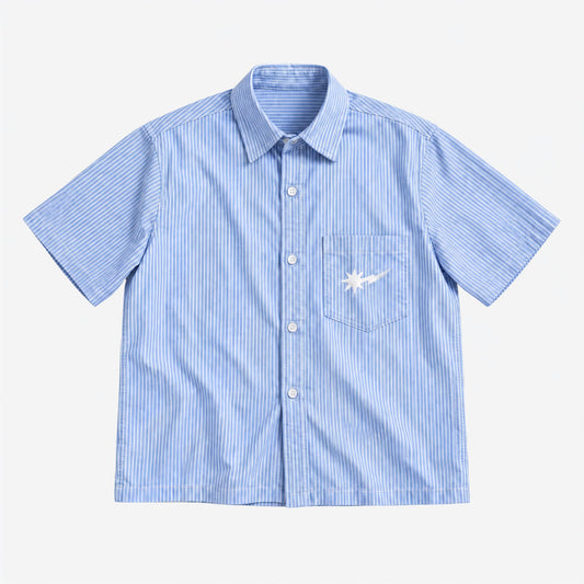 STRIPED WORKMAN SHIRT 'GLACIER'